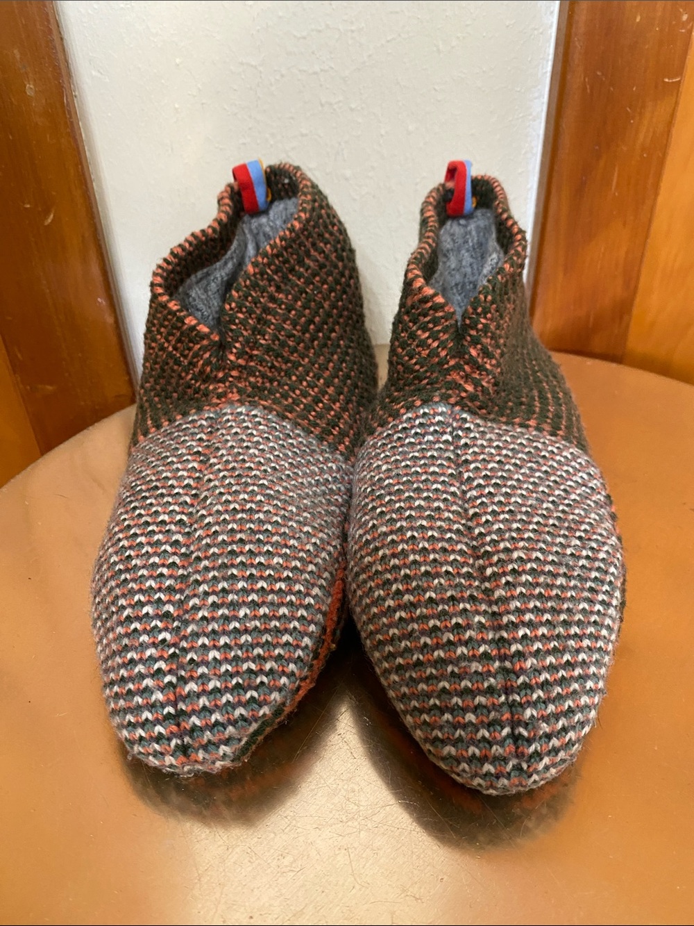 Bombas Multicolor Knit Gripper Slippers Socks Woven Slip On Lounge Warm Comfy